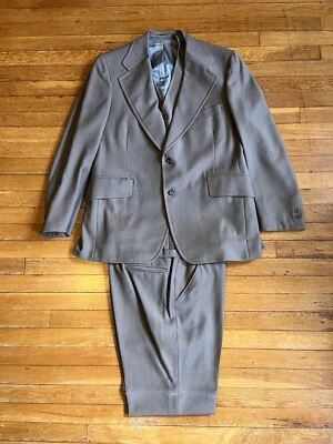 Traje Personalizado De Colección Hart Schaffner & Marx Eschdrille Hombre Beige 3 Piezas 44L 36W Foto 1 de 4