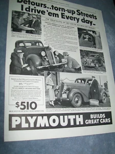 1936 Plymouth Coupe - "I drive  'em every day" -- large-mag car ad - Picture 1 of 1