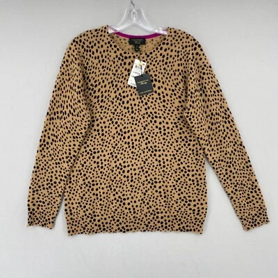 Nuevo con etiquetas Suéter Charter Club 100 % cachemir cuello redondo para mujer estampado de animales grande Foto 1 de 4