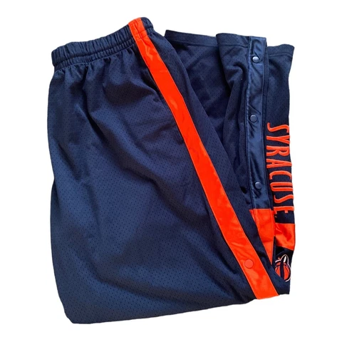 Vintage Mens Nike Team Syracuse University Basketball Navy Snap On Track Pants Cover