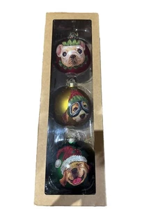 Palline di Natale per Cani Frenchie Golden Retriever Beagle Confezione da 3 Bolle - Foto 1 di 5