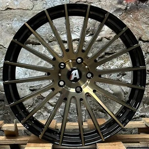 20" Wheels 20x8.5 5x114.3 35mm Glossy Black/Machined/Bronze Tint Rims Set of 4 - Picture 1 of 12