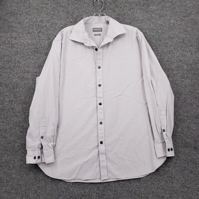 Camisa de Vestir Michael Kors Hombre L Grande Abotonada Ajustada Geométrica Manga Larga Algodón Foto 1 de 4