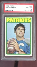 1972 Topps #65 Jim Plunkett ROOKIE RC PSA 8 Graded Football Card NFL Patriots