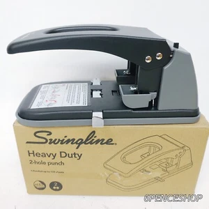 Used Swingline Heavy-Duty 2-Hole Punch 9/32" Holes Black/Gray #74190 - Picture 1 of 9