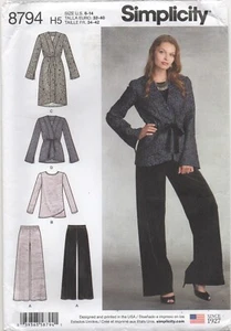 Simplicity Sewing Pattern 8794 Coat Jacket Knit Trousers & Shirt Size 6 - 14 New - Picture 1 of 13