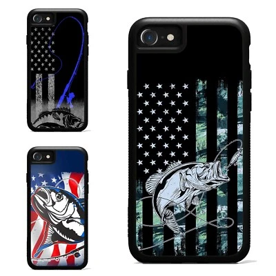 Universal Cover fishing american bass Flag For Apple iPhone SE 11 12 13 14 15 16 - Image 1 of 4