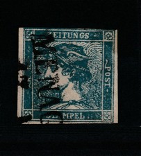 FRANCOBOLLI - 1851 LOMBARDO VENETO C.3 AZZURRO III° TIPO MENAGGIO E/5089