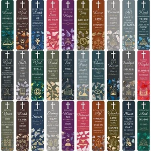 120 Pieces Bible Verses Bookmarks with Hollow Cross Christian Bookmarks for C... - Picture 1 of 6