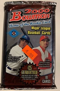 2000 Bowman Baseball Hobby Pack,(1) Pack,Autos, Insert Cards,(B5) - Picture 1 of 2