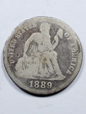 1889 Seated Liberty Dime damaged Cover