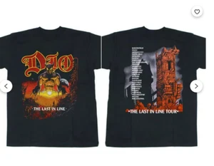 Vintage 80s Dio Last In Line Tour T-Shirt New Gildan Double Side - Picture 1 of 1