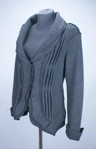 TRANSIT PAR SUCH Womens Lagenlook Blazer Grey Jacket Raw Edges Size 2 US 6 Wool - Picture 1 of 12