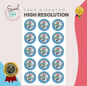 15X POLICE 2" PERSONALISED ROUND EDIBLE BIRTHDAY CUPCAKE TOPPERS - Picture 1 of 4