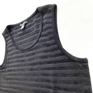 $420 St. John Black Stripe Contrast Wool Blend Sleeveless Knit Vest Sweater Sz M - Picture 1 of 6