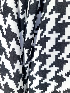 White Black Printed 4way Stretch Spandex Fabric 60” Sold By The Yard Houndstooth - Picture 1 of 12