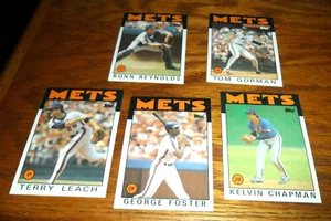 5 LOT 1986 TOPPS ERROR BLANK BACK PROOF NEW YORK METS GEORGE FOSTER NM MINT - Picture 1 of 2