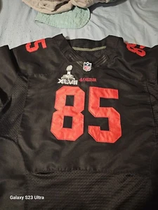 Mens Blk & Red Nike SuperBowl 47 San Francisco 49ers Vernon Davis Jersey Sz 56 - Picture 1 of 12