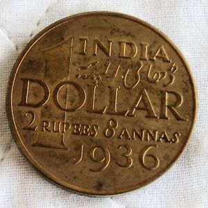 INDIA EDWARD VIII 1936 GOLDEN ALLOY PROOF PATTERN DOLLAR -mintage 18