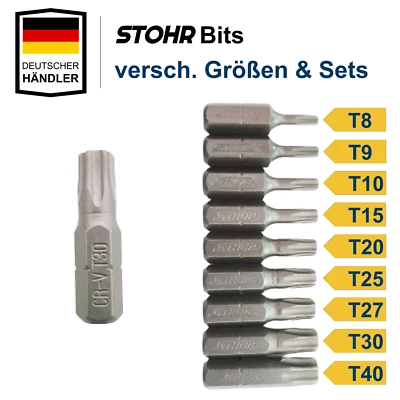 Torx Bitset Bitsatz T8, T9, T10, T15, T20, T25, T27, T30, T40 Bit Set Satz Bits - Bild 1 von 4