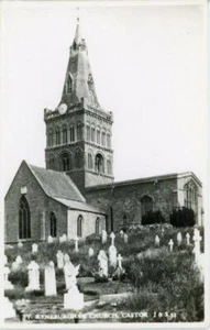 REAL PHOTO POSTCARD ST. KYNEBURGHA'S CHURCH (NEAR PETERBOROUGH) NORTHAMPTONSHIRE - Picture 1 of 2