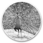 2 x Vinyl Stickers 15cm (bw) - Pretty Peacock Bird Feathers  #39761
