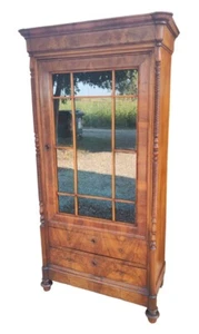 Scenografica Vetrina Libreria Cristalliera  Cappuccina Lombarda in noce - Imagen 1 de 8