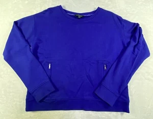 Sudadera Lauren Ralph Lauren Jersey Mujer M Azul Real Algodón Cremallera Bolsillos - Imagen 1 de 20
