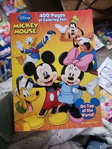Libro para colorear Disney 400 páginas Mickey Mouse 2012 "En la cima del mundo", nuevo - Imagen 1 de 3
