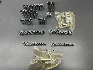 (SS4) VINTAGE CRAFTSMAN -V- 74 PC SOCKET SET 1/4" 3/8" 1/2" MOSTLY NOS - USA - Bild 1 von 13
