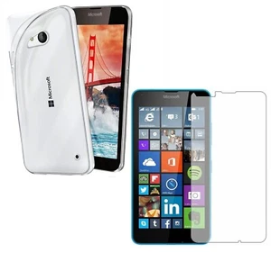 For NOKIA LUMIA 640 CLEAR CASE + TEMPERED GLASS SCREEN PROTECTOR SHOCKPROOF - Picture 1 of 12