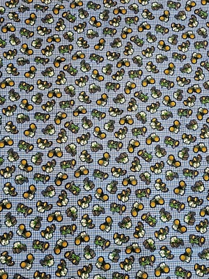 Studio 8 Quilting Treasures Green Tractors Blue Background Farm Fabric 2.5yds - Image 1 of 2