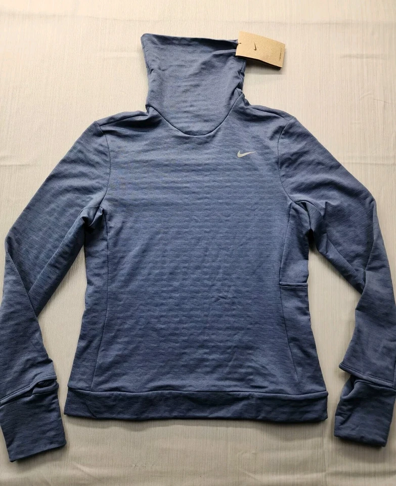 NIKE Women's Sm Therma-FIT Swift Element Turtleneck Running Top FB5306 Black