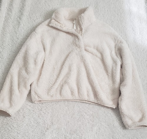 OFF WHITE H&M Giacca con bottoni Teddy bianco sporco Taglia S