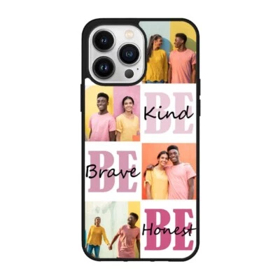 Collage de fotos personalizado teléfono sé amable sé valiente sé honesto cita para iPhone 14 Pro Foto 1 de 4