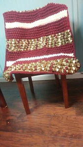 Crocheted Baby Blanket, Maroon, Camo - Picture 1 of 3