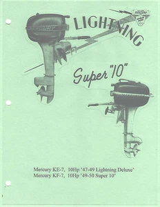 MANUAL DE SERVICIO MERCURY 10 hp KE-7 '47-'49 y KF-7 '49-'50 fueraborda vintage. - Imagen 1 de 2