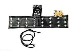 "Extensor de cuero genuino negro para motocicleta con cordones nuevo color negro 12" - Imagen 1 de 1