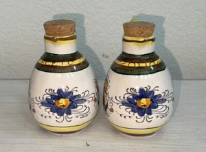 Vintage Italian Deruta Oil & Vinegar Set Ceramic Hand Painted - Picture 1 of 15