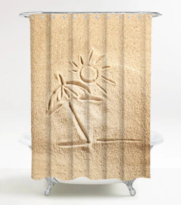 DUSCHVORHANG ANTI SCHIMMEL TEXTIL WANNENVORHANG BADEWANNENVORHANG SUNSHINE - Bild 1 von 4