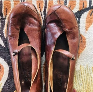 CYDWOQ Handmade Mary Janes Brown Leather size 40-(9.5 - 10) - Picture 1 of 9