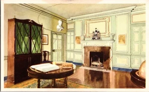 Postcard Mt Vernon Watercolor Virginia The Library at Mount Vernon - Picture 1 of 2