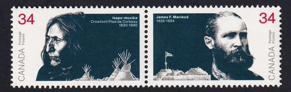 Canada 1986 Peacemakers of the Prairies, MNH horizontal pair, sc#1109a  [v2] - Image 1 of 1