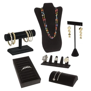 SSWBasics Jewelry Display Bundle - Black Velvet - 6 Displays Included - Picture 1 of 2