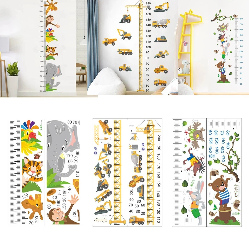 Kids Height Wall Chart Cartoon DIY Decoration Height Measure Walls Sticker Wall - Bild 1 von 1