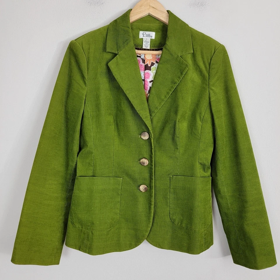 Chaqueta Blazer Lilly Pulitzer Pana Parche en el Codo Floral Forrada Preppy Para Mujer 4 Foto 1 de 4