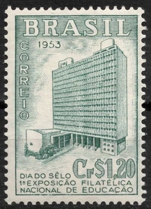 #RHM:C303 MH 1953 Brazil DIA DO SELO E 1ª EXPO. FILATÉLICA NACIONAL DE EDU. - Picture 1 of 2