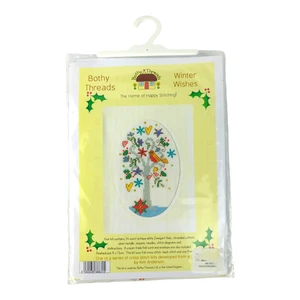 "Winter Wishes" Tree Bird Poinsettia Counted Cross Stitch Kit | Bothy Threads UK - Picture 1 of 3