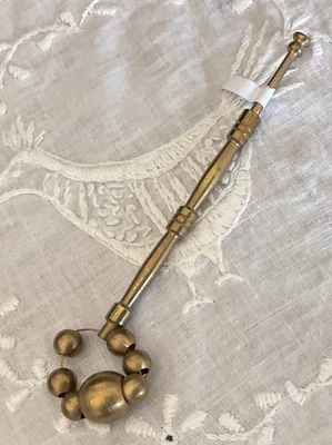 Collectable Turned BRASS Spangled Lace Bobbin - image 1 of 3