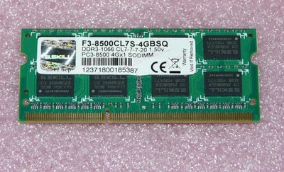 4GB PC3-8500 DDR3-1066 CL7 G.SKILL RAM Notebook Arbeitsspeicher - Bild 1 von 2